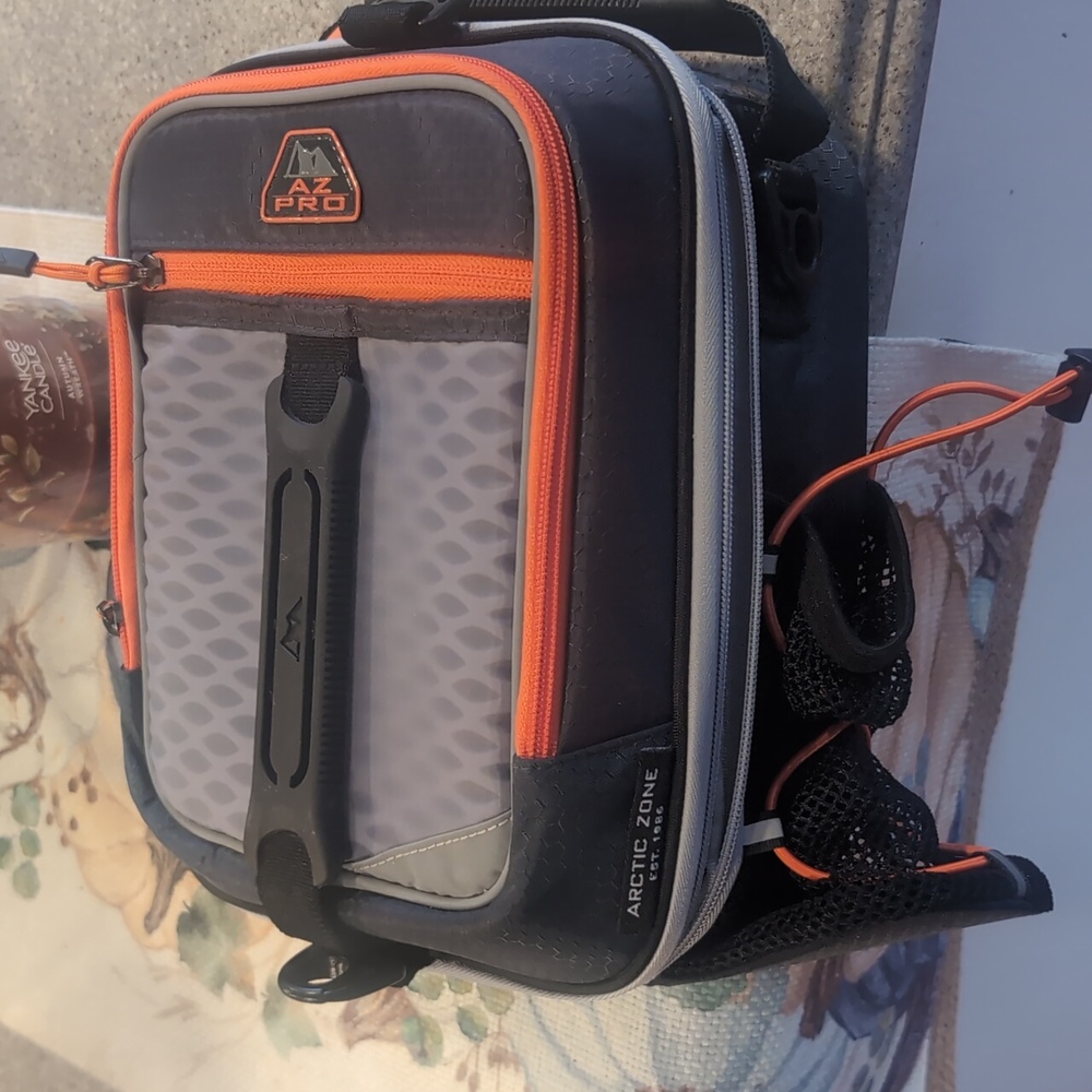 Arctic Zone Pro Expandable Lunch Pack Gray and Orange Lunch Bag - Picture 2 of 12
